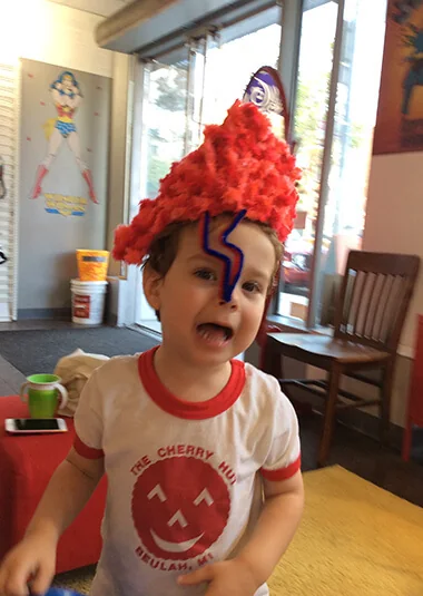 Baby in a David Bowie costume